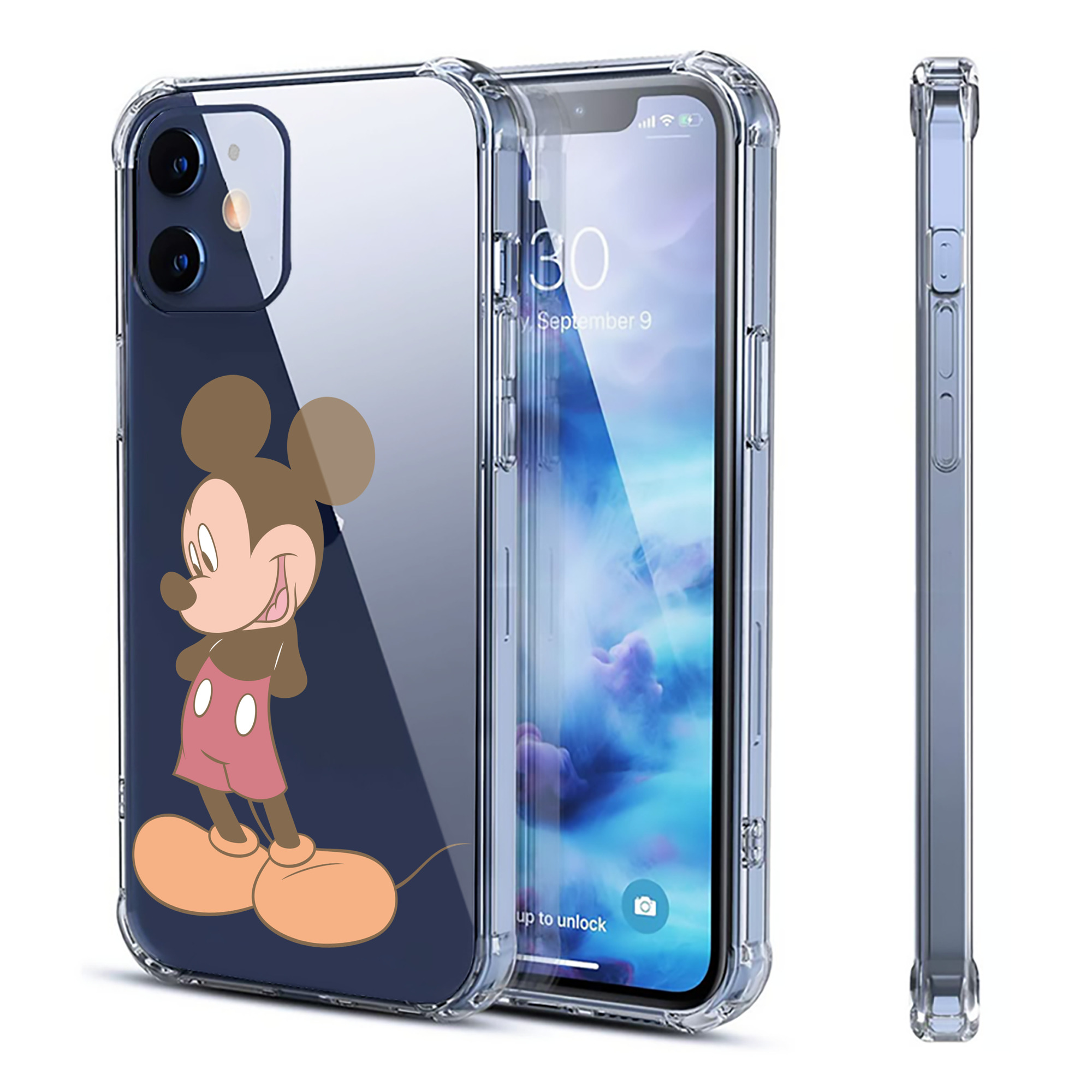 （画像用） ミッキーマウス Mickey Mouse 【iPhone 12シリーズ対応】透明スマホケース（クリアソフトケース）